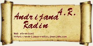 Andrijana Radin vizit kartica